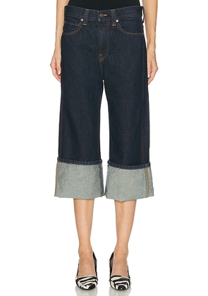 KHAITE Boyle Straight Leg Crop in Benson - Blue. Size 28 (also in 29, 30, 31, 32).