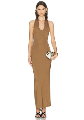 KHAITE Mahi Dress in Carob - Brown. Size L (also in ).