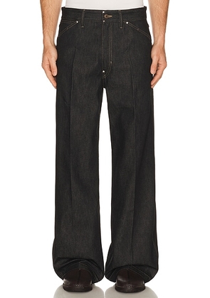 Lemaire Wide Pant With Studs in Slate - Black. Size 48 (also in 50, 52).