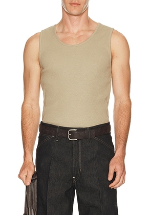Lemaire Rib Tank Top in Sage - Sage. Size M (also in L, XL/1X).