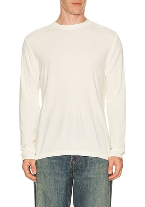 NN07 Clive Waffle Knit Tee 3323 in Egg White - White. Size S (also in M, L, XL/1X, XXL/2X).