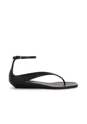 Loulou de Saison Zio Mini Wedge Sandal in Black - Black. Size 35 (also in 36, 37, 38, 39).