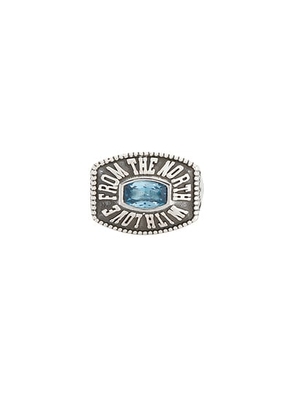 MAPLE Northern Class Ring in Silver 925 & Aquamarine Topaz - Metallic Silver. Size 8 (also in 9, 10, 11).