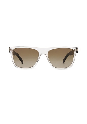 Saint Laurent Square Sunglassses in Clear - White. Size all.