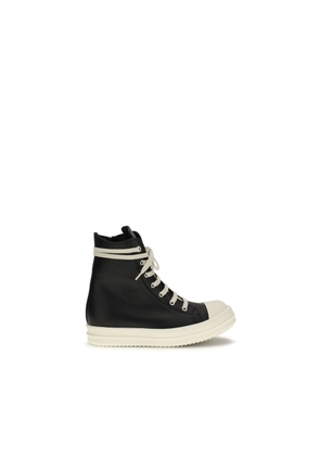 Rick Owens Black Calf Leather Bos Taurus High Top Sneakers - EU36/US6