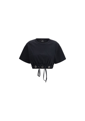 PINKO Black Cotton T-Shirt - M