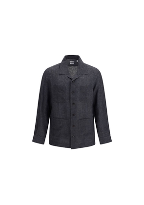 Brunello Cucinelli Gray Linen Pattern Shirt - L