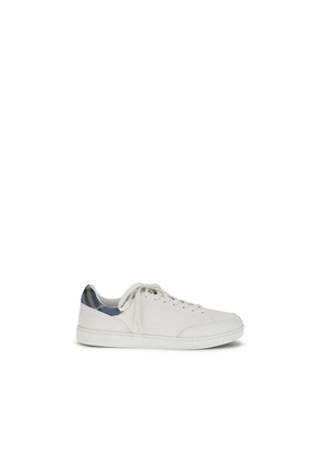 Burberry White Calf Leather Bos Taurus Low Top Sneakers - EU40/US7