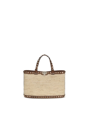 Valentino Garavani Beige Raffia Shoulder Bag