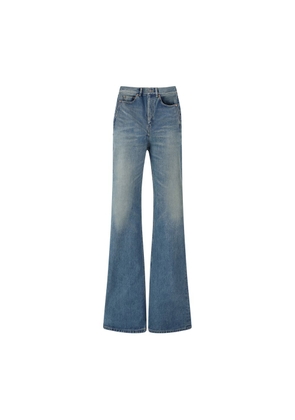 Saint Laurent Blue Cotton Flared Jeans - W26