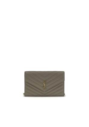 Saint Laurent Gray Calf Leather Bos Taurus Wallet