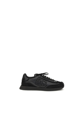 Dolce & Gabbana Black Calf Leather Bos Taurus Athletic Sneakers - EU39/US6
