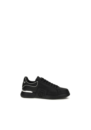 Philipp Plein Black Calf Leather Bos Taurus Low Top Sneakers - EU40/US7