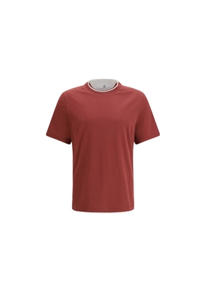 Brunello Cucinelli Bordeaux Cotton T-Shirt - L