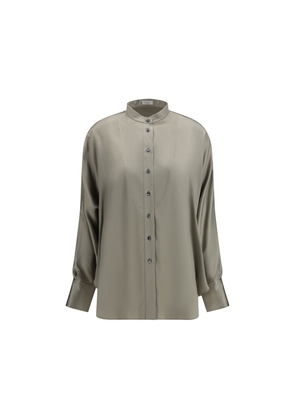 Brunello Cucinelli Bicolor Silk Shirt - L