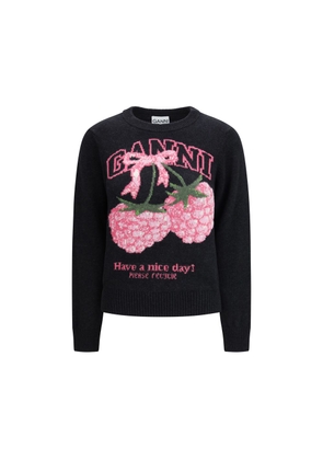 Ganni Gray Polyamide Sweatshirt - L