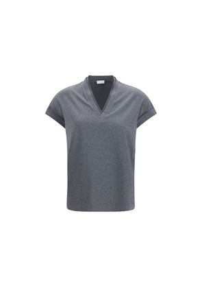 Brunello Cucinelli Gray Cotton T-Shirt - L