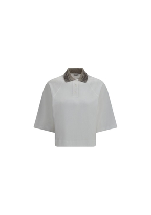 Brunello Cucinelli White Cotton Polo Shirt - S
