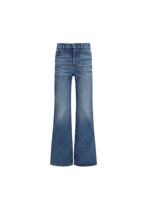 Chloé Blue Cotton Flared Jeans - 26