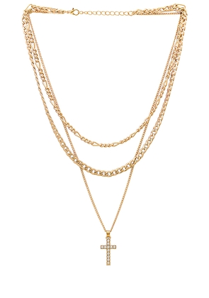 Amber Sceats x REVOLVE Cross Layered Necklace in Metallic Gold.