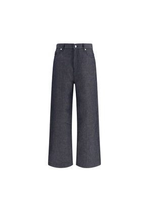 Fendi Blue Linen Relaxed Fit Jeans - W30