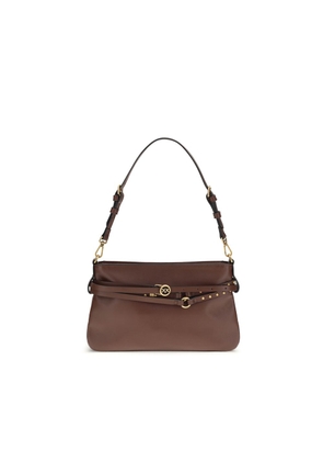 PINKO Brown Calf Leather Bos Taurus Shoulder Bag