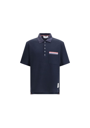 Thom Browne Blue Cotton Polo Shirt - 1