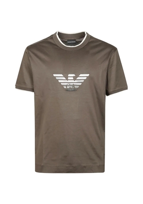 Emporio Armani eagle applique T-shirt - Brown