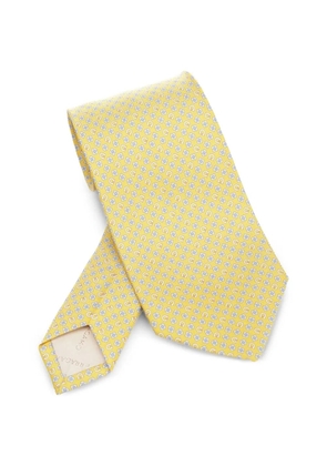 Ferragamo floral-print silk tie - Yellow