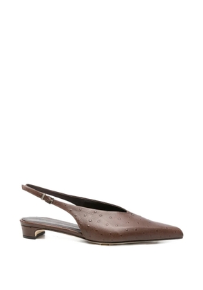 POEVE pointed slingback pumps - Brown