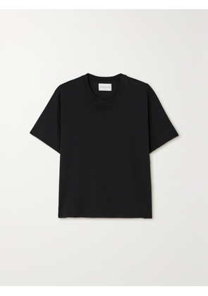 Loulou de Saison - Telanto Embroidered Organic Supima Cotton-jersey T-shirt - Black - x small,small,medium,large,x large