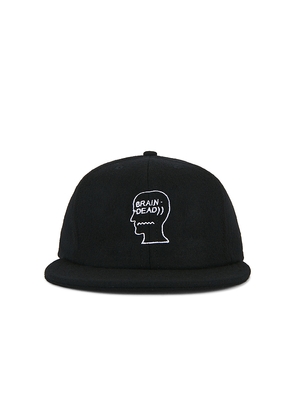 Brain Dead Flannel Logohead 6 Panel Hat in Black.