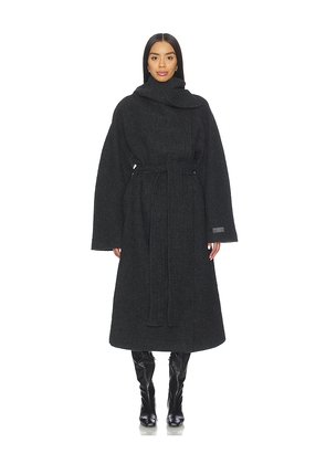 EAVES x Coco Silje Manteco Wool Funnel Neck Coat in Grey. Size XS. Also in S.