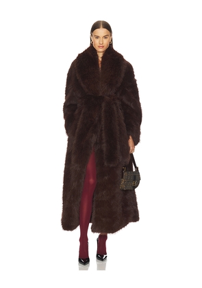 AFRM Lisbon Maxi Faux Fur Coat in Brown. Size XXS/XS. Also in S/M.