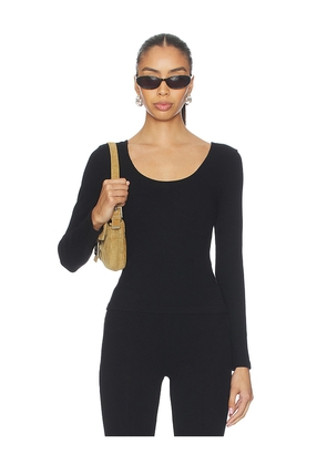 DONNI. The Rib Scoop Long Sleeve in Black. Size XS. Also in S.