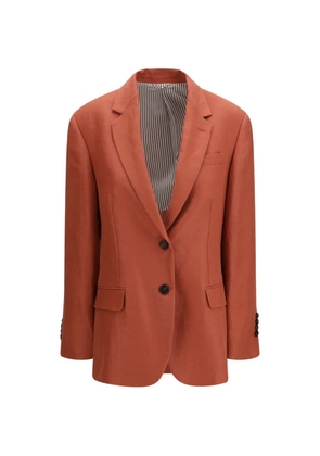 Brunello Cucinelli button linen jacket - Orange