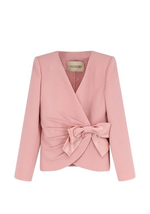 Valentino Garavani V-neck bow-detail jacket - Pink