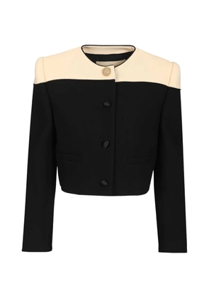 Valentino Garavani padded shoulder cropped jacket - Black