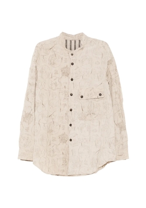 Ziggy Chen graphic-print shirt - Neutrals