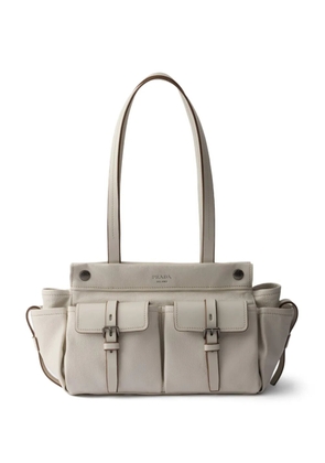 Prada medium Route leather tote bag - Neutrals