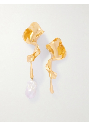KHAITE - Tidal Gold-plated Faux Pearl Earrings - White - One size