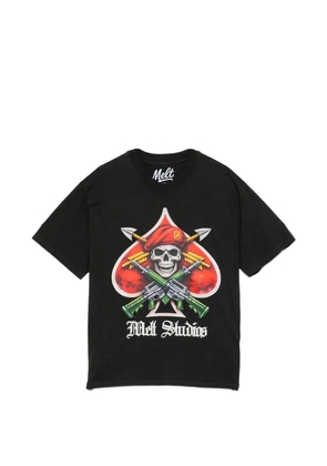 Melt skull graphic T-shirt - Black