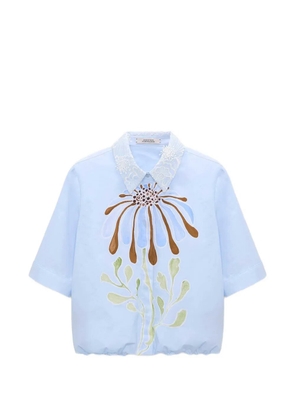 Dorothee Schumacher floral-print lace-detail shirt - Blue