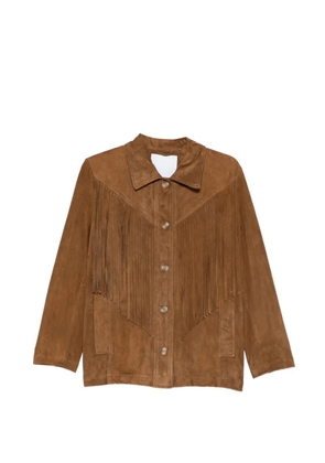 blusotto fringed button-up jacket - Brown
