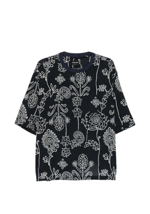 Giorgio Armani floral print T-shirt - Blue