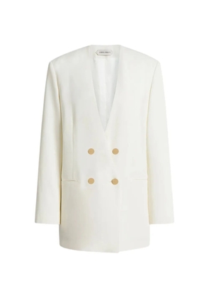 Alberta Ferretti double-breasted gold-button jacket - Neutrals