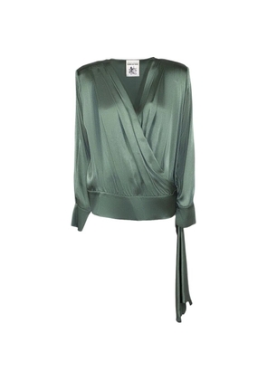 Semicouture crossover V-neck blouse - Green