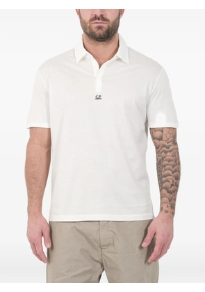 C.P. Company logo detail polo shirt - White