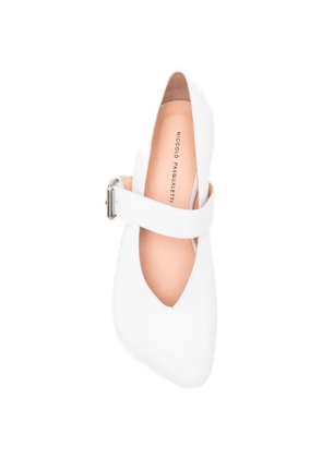 Niccolo Paqualetti Lea buckle-strap flat pumps - White