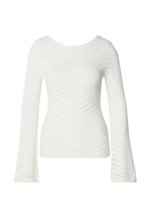 BOSS chevron-pattern blouse - White